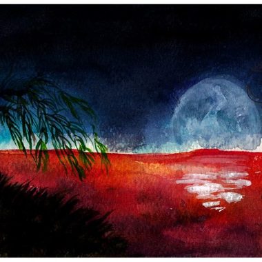 Bloody Lake Reflects The Moon