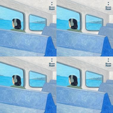 浏海被风整个吹起来