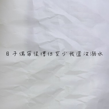 日子偶尔很糟但至少我还没溺水
