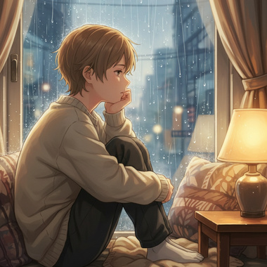 我，听著下雨的声音