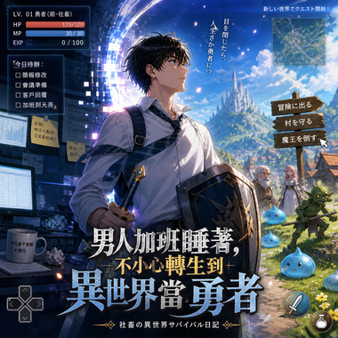 《男人加班睡著，不小心转生到异世界当勇者!》