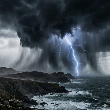 看那云端降下无情的雷火